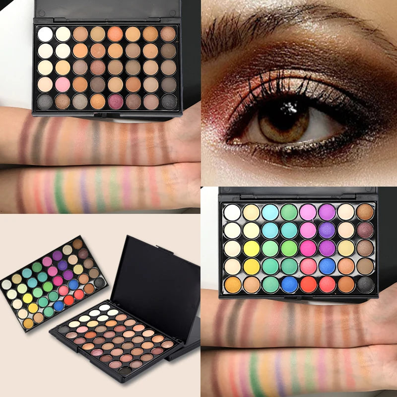 40-Color Professional Eyeshadow Palette Matte and Shimmer