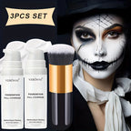 Full Coverage White Halloween Makeup Kit with Brush