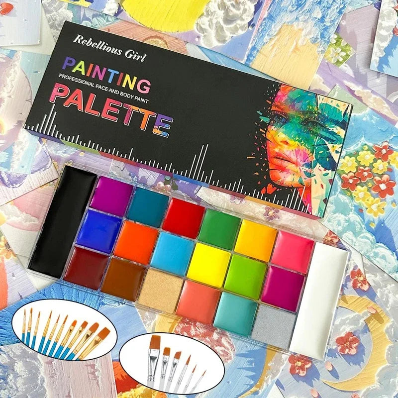 20-Color Professional Face and Body Painting Palette