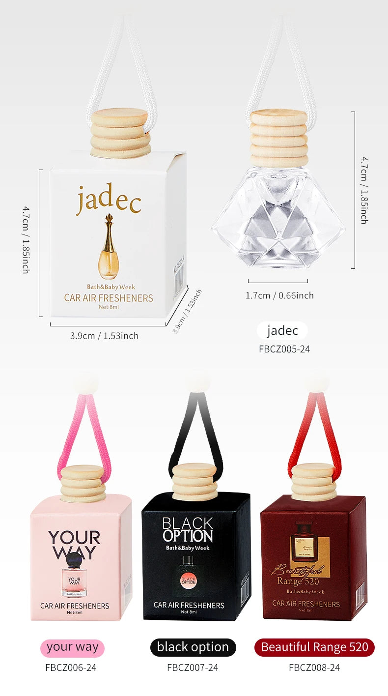 Hanging Glass Car Air Freshener Perfume Bottle