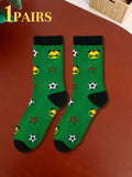 Men's Cartoon Teddy Bear Mid-Calf Crew Socks