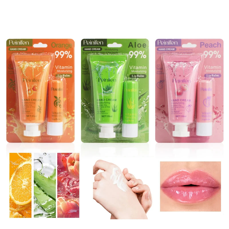 Moisturizing Hand Cream and Color Changing Lip Balm Set
