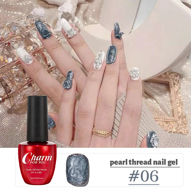 Pearl Shell Thread Gel Nail Polish for UV and LED Lamps
