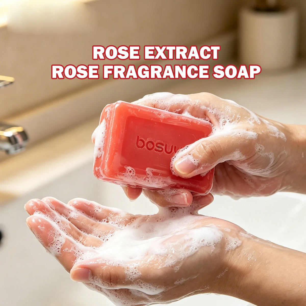 Hydrating Rose Essence Bar Soap for Gentle Skin Cleansing