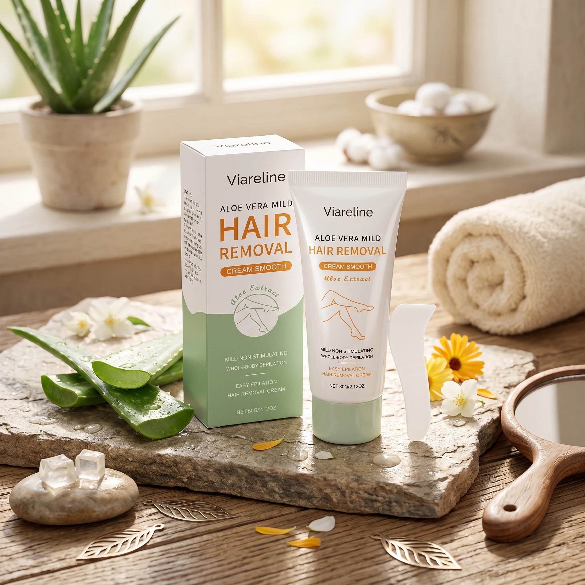 Painless Aloe Vera Hair Removal Cream for Smooth Skin - 3