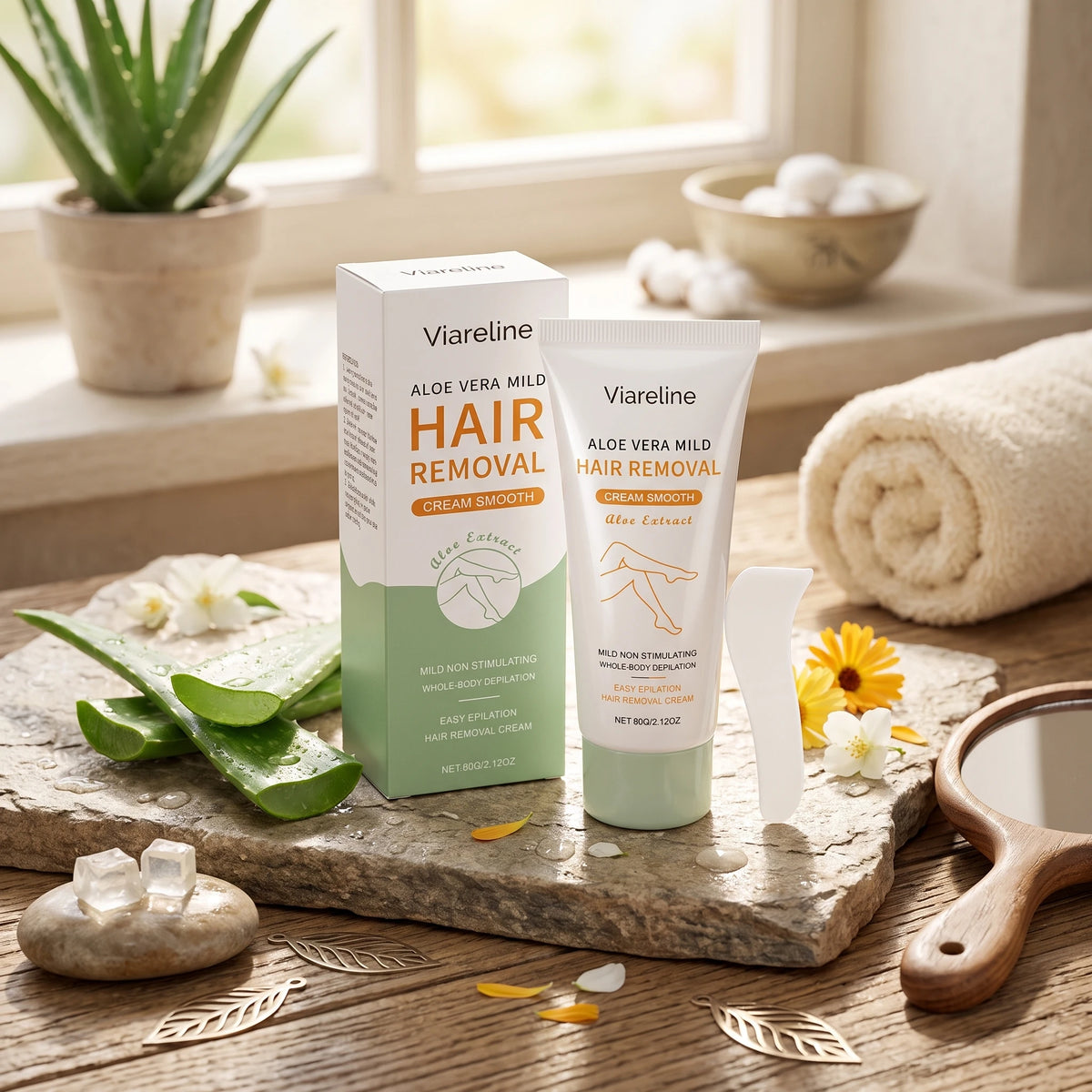 Painless Aloe Vera Hair Removal Cream for Smooth Skin
