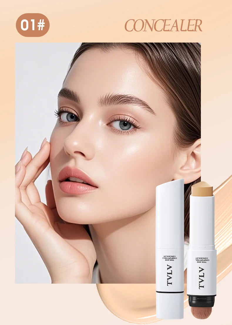 Double-Ended Face Concealer with Built-in Blending Brush