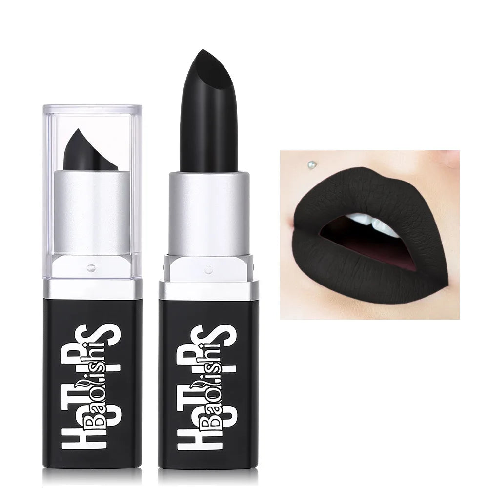 Matte Black Waterproof Lipstick for Halloween and Costume Makeup