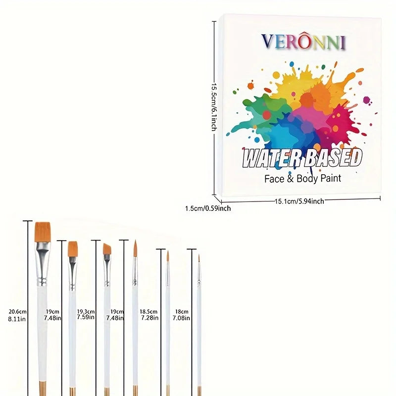 22-Color Professional Neon Face and Body Paint Palette