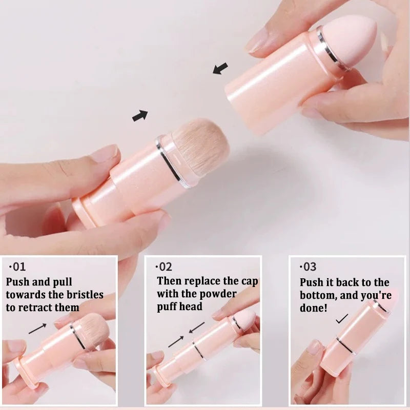 8-Piece Retractable Travel Makeup Brush Set