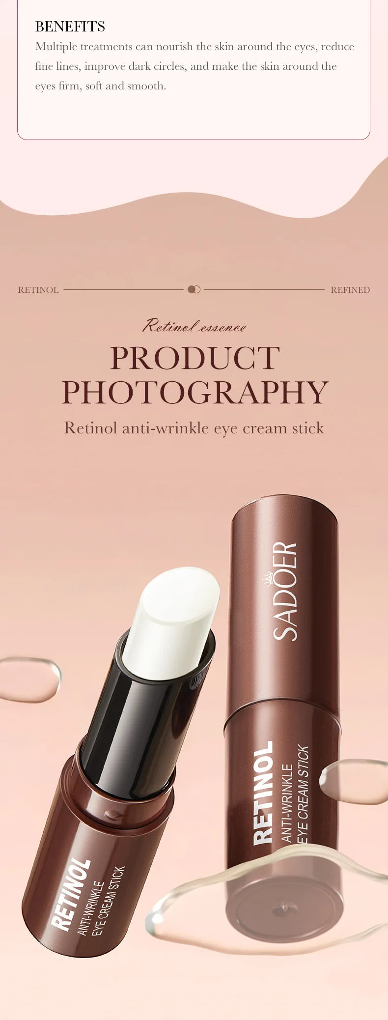 Retinol Anti-Wrinkle Eye Cream Stick for Dark Circles