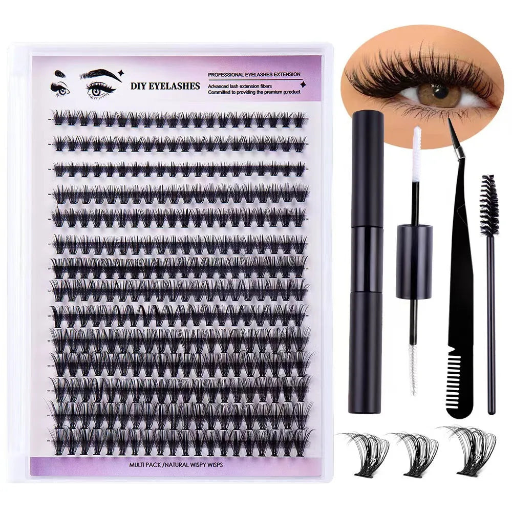 DIY Cluster Eyelash Extension Kit for Natural Wispy Look - 16