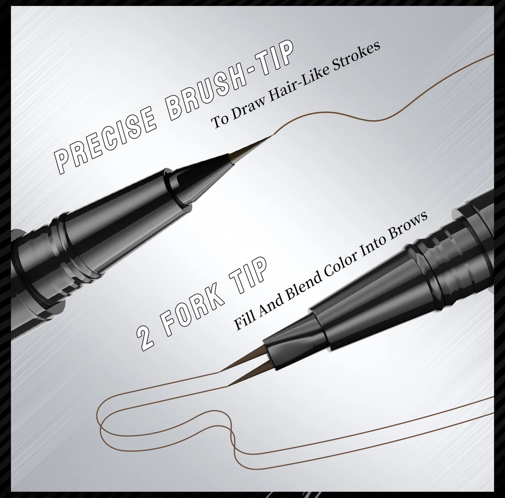 Double-Ended Waterproof Liquid Eyebrow Pen
