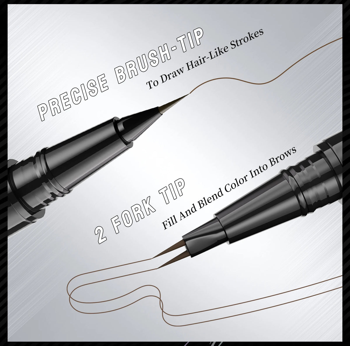 Double-Ended Waterproof Liquid Eyebrow Pen