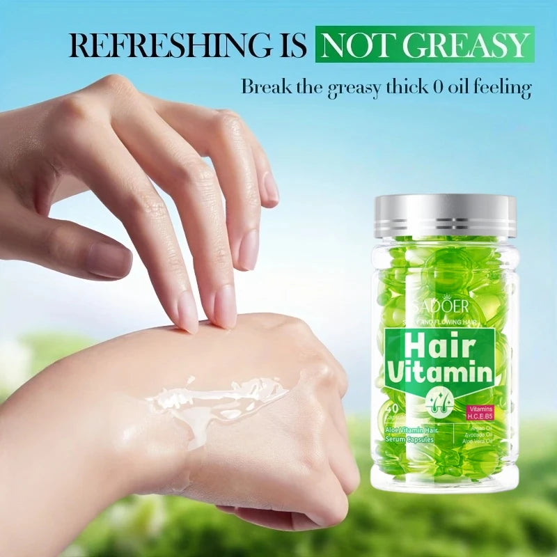 Aloe Vera Vitamin Hair Repair Serum Capsules