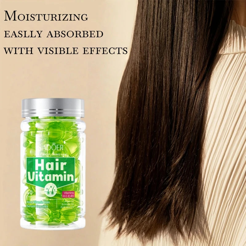 Aloe Vera Vitamin Hair Repair Serum Capsules