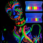 10-Color Neon UV Glow Face and Body Paint Palette