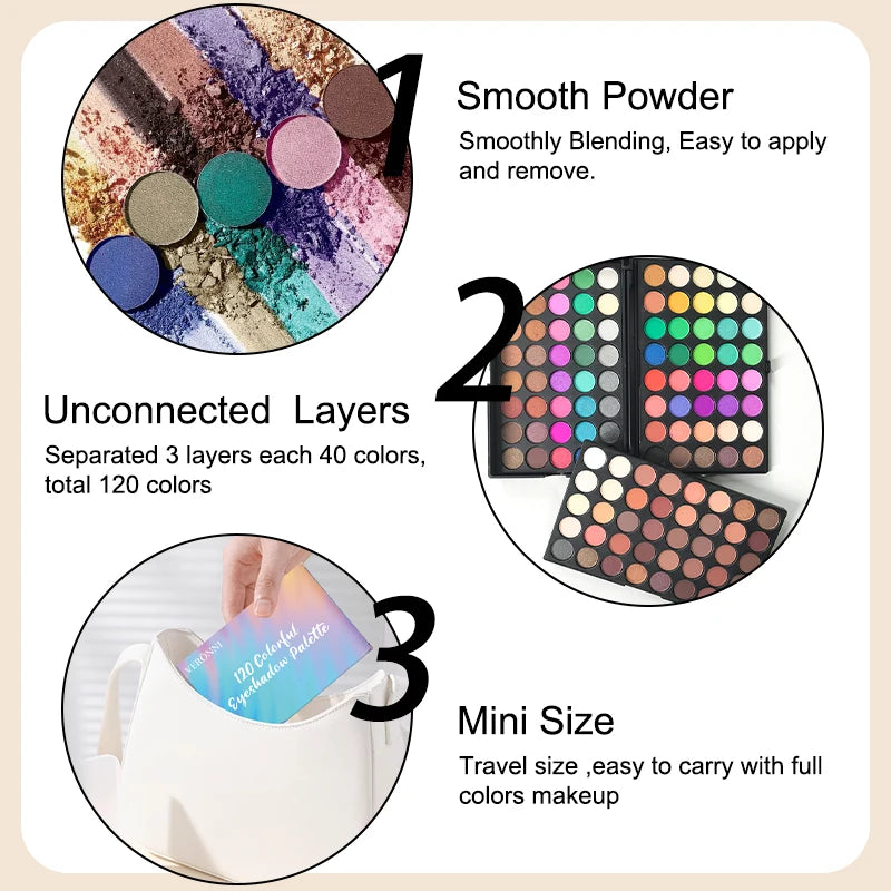 120-Color Professional Eyeshadow Palette for Every Look - 11