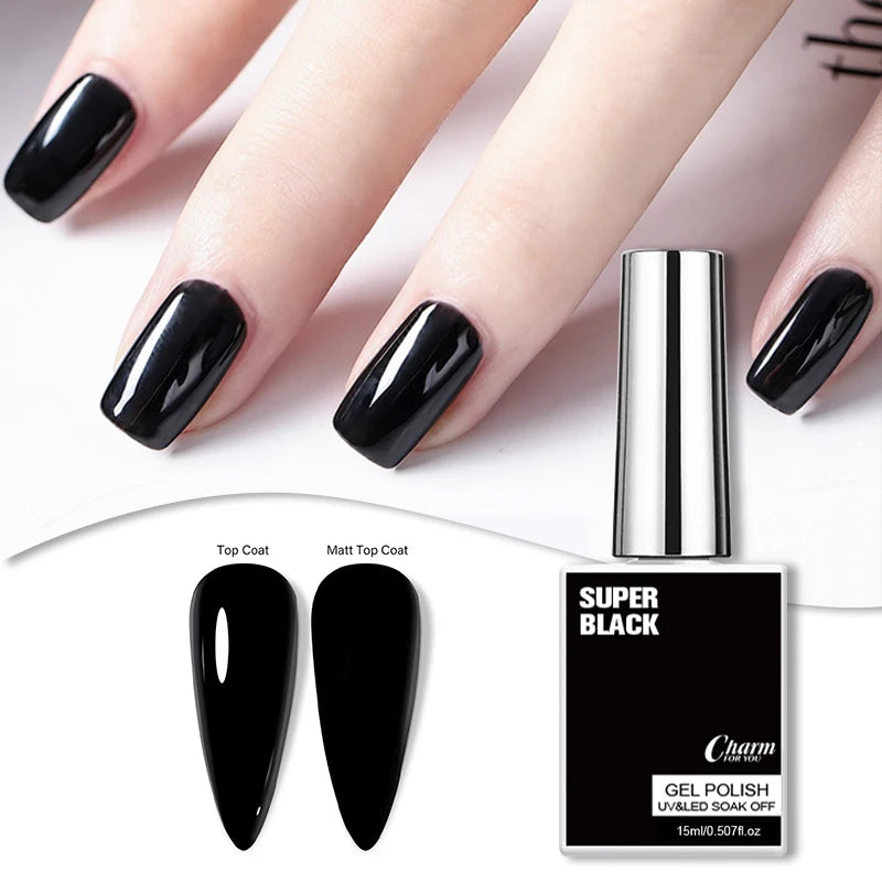 High-Pigment Black Gel Nail Polish