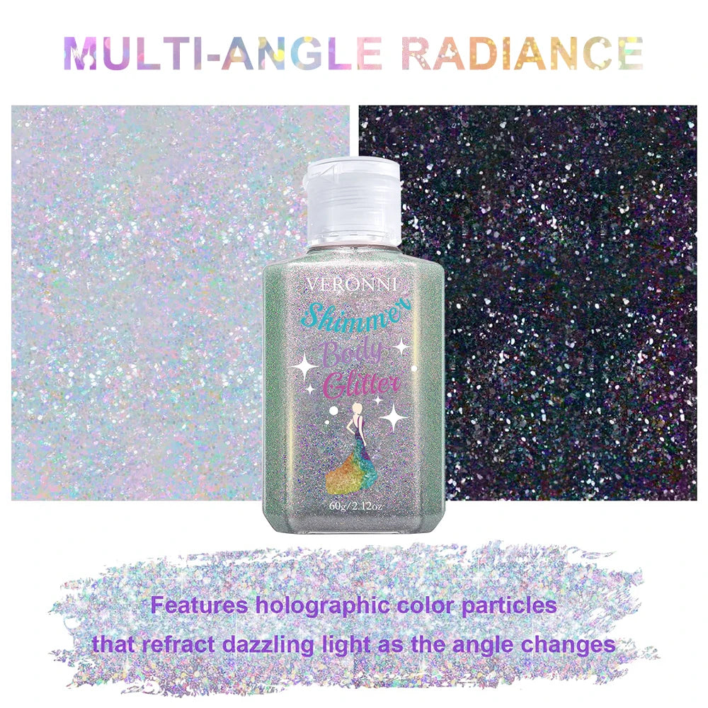 Waterproof Body Shimmer Glitter Gel for Face and Body