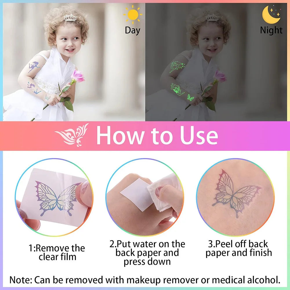 Temporary Glitter Tattoo Art Kit for Kids and Parties