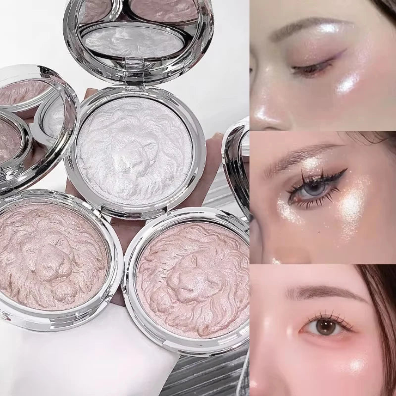 Lion Embossed Shimmer Highlighter Powder