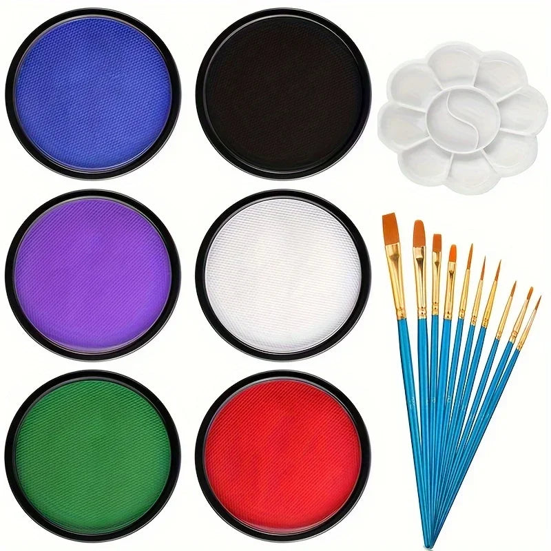 Professional Water-Soluble Face and Body Paint for Halloween Makeup