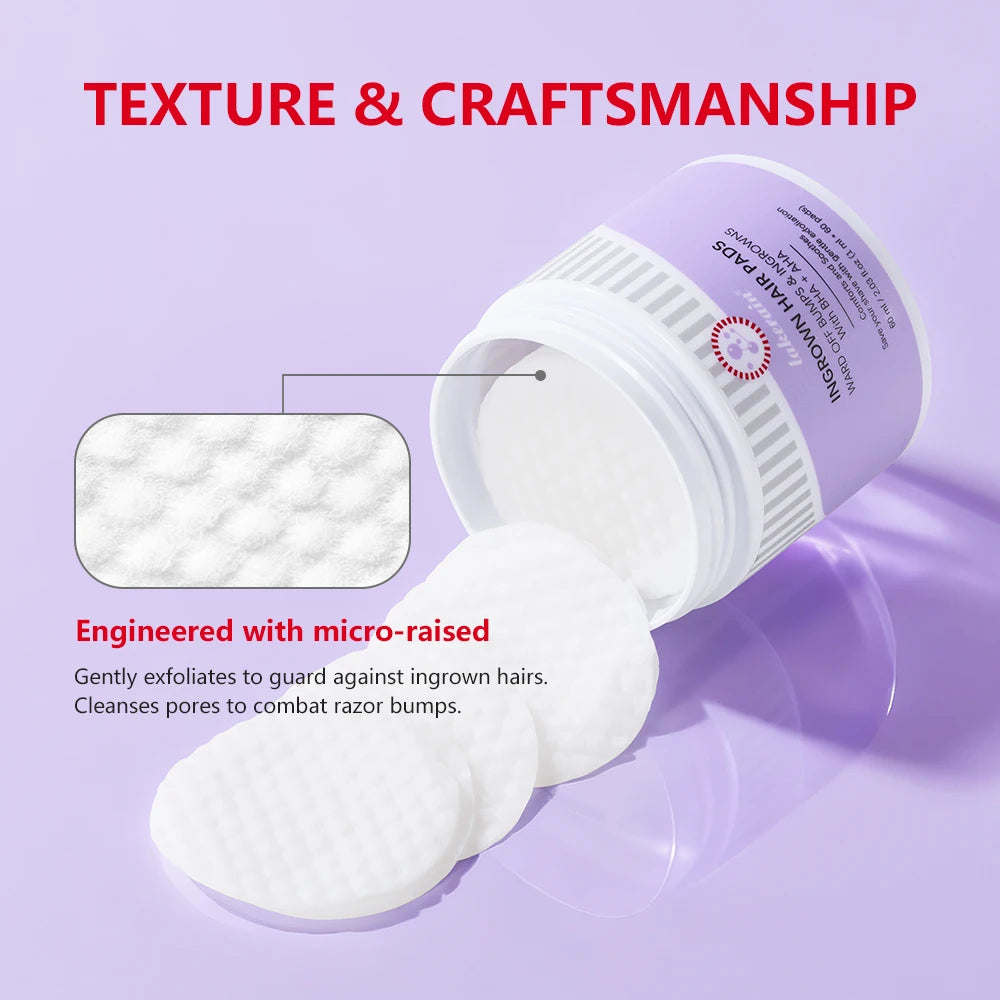 Exfoliating Ingrown Hair and Razor Bump Treatment Pads - 5