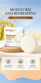 Rice Water Nourishing Solid Shampoo Bar for Deep Hair Cleansing