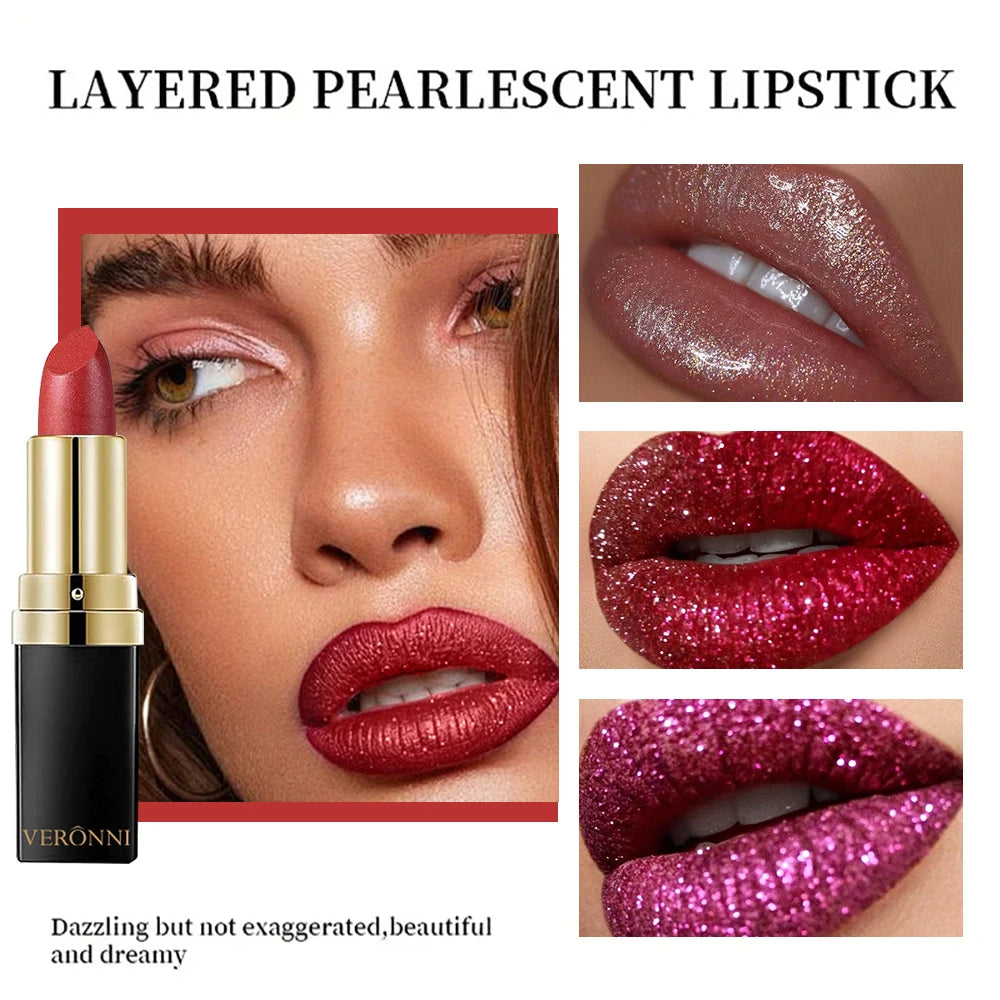 Shimmer Diamond Pearl Lip Gloss for Long-Lasting Shiny Lips - 3