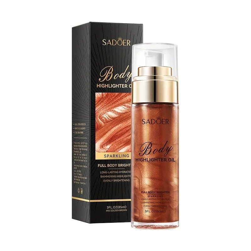 Shimmering Golden Body Glow Oil for Radiant Skin