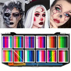 Professional Rainbow Face and Body Paint Palette for Halloween