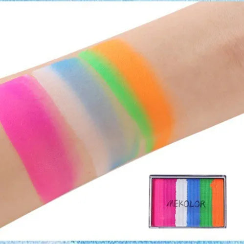 UV Glow Rainbow Face and Body Paint Palette