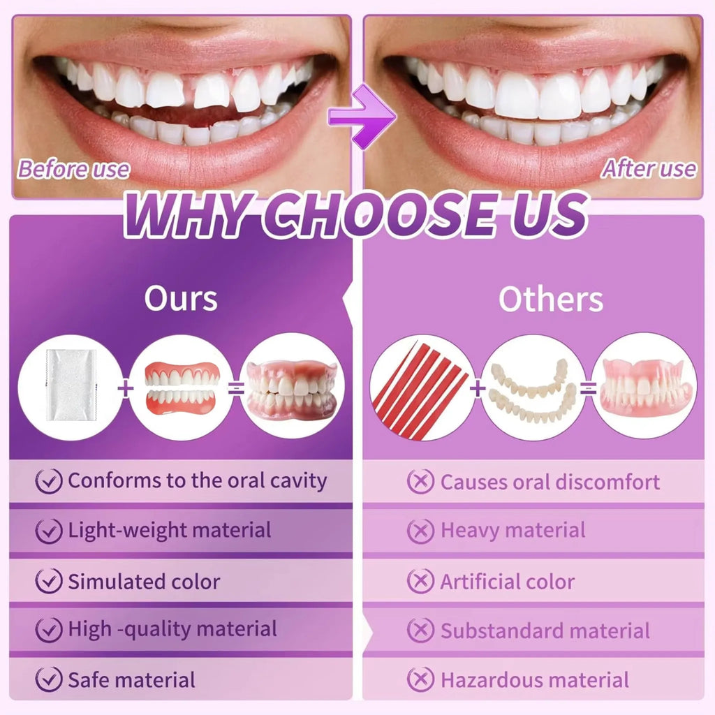 Instant Comfort Cosmetic Denture Set for Natural Smile