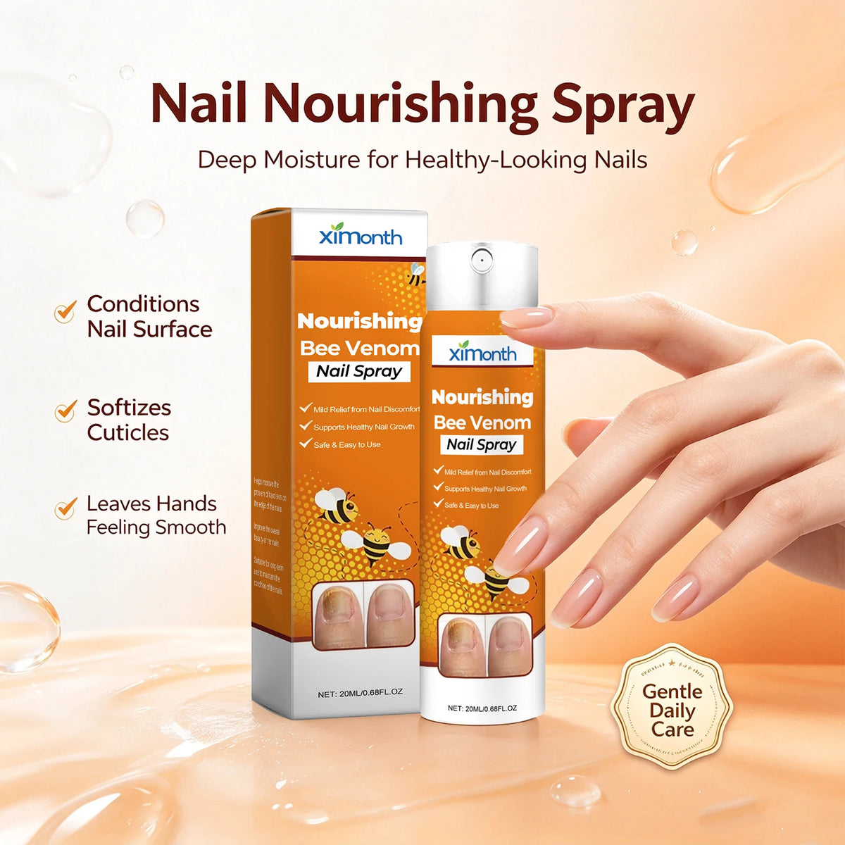 Bee Venom Nourishing Spray for Brittle and Discolored Nails