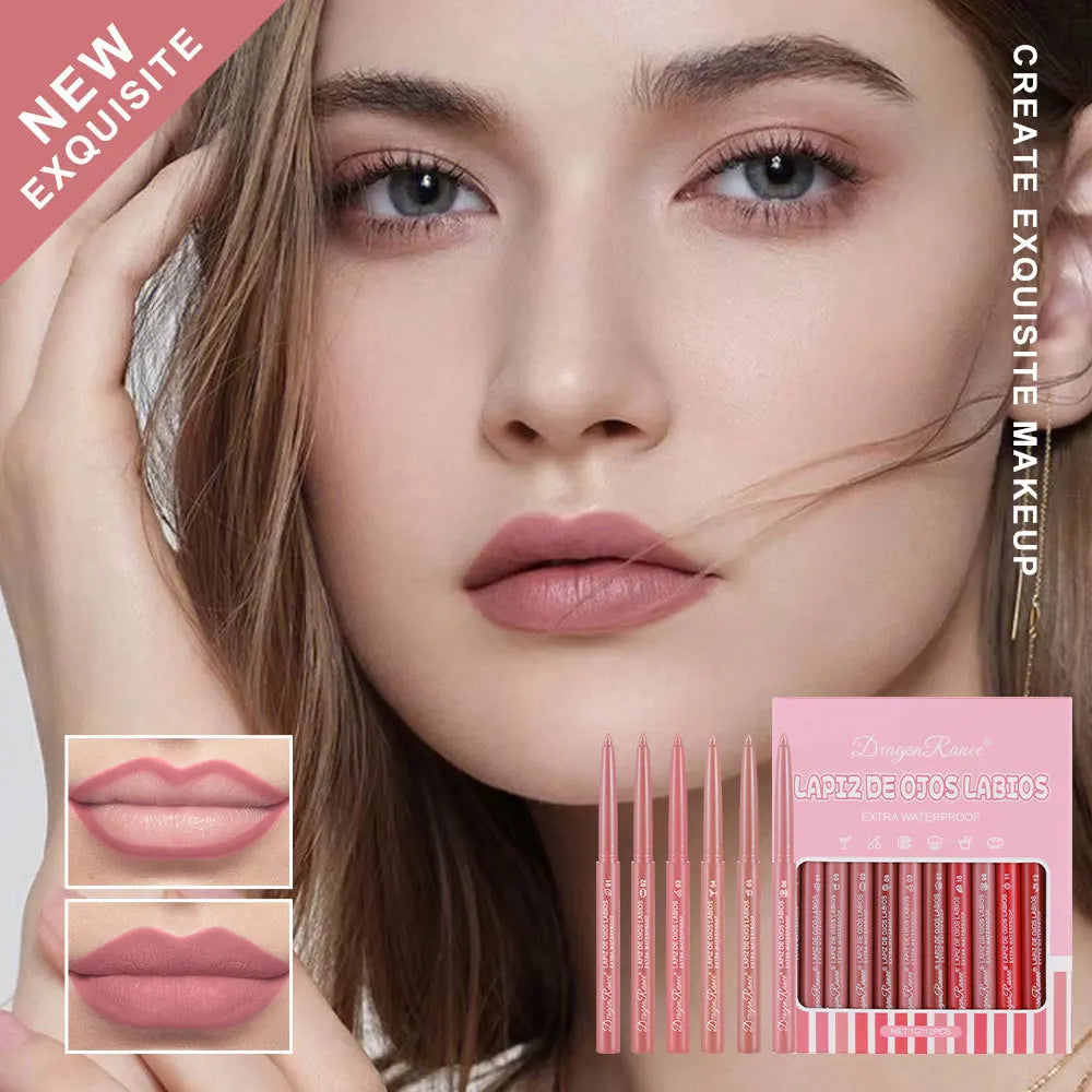 Waterproof Matte Lip Liner Pencil Set - 2