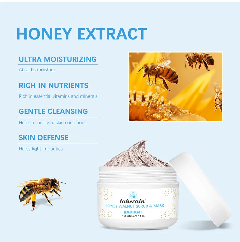 Honey Walnut Exfoliating Facial Scrub and Moisturizing Mask