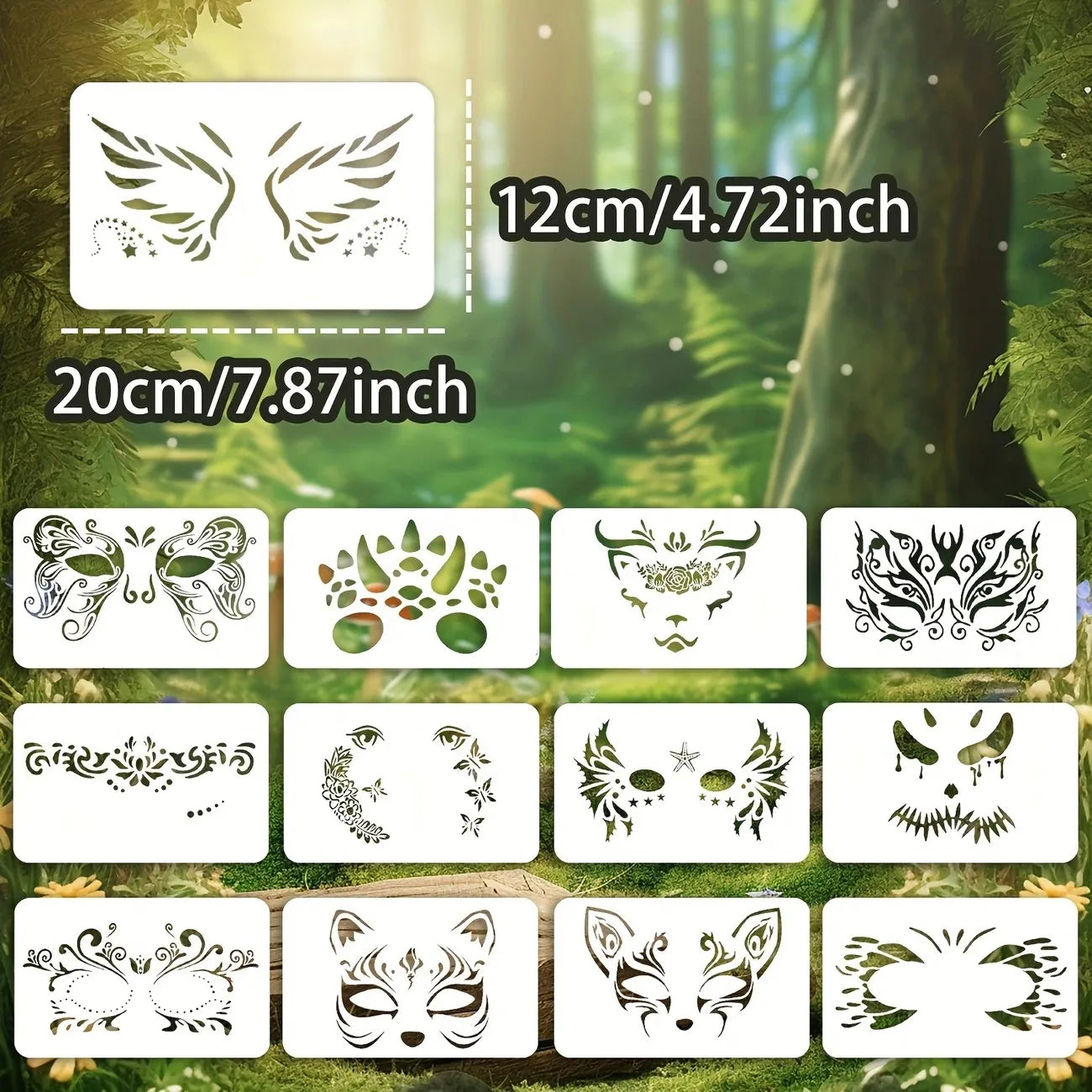 Reusable Face Painting Stencils for Parties and DIY Makeup - 3