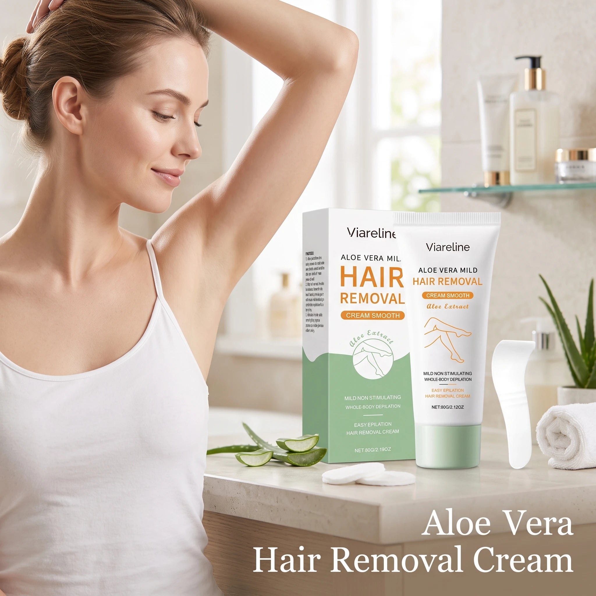 Painless Aloe Vera Hair Removal Cream for Smooth Skin - 5