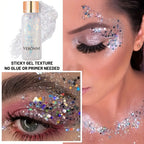 Face and Body Glitter Makeup Set with Application Brush