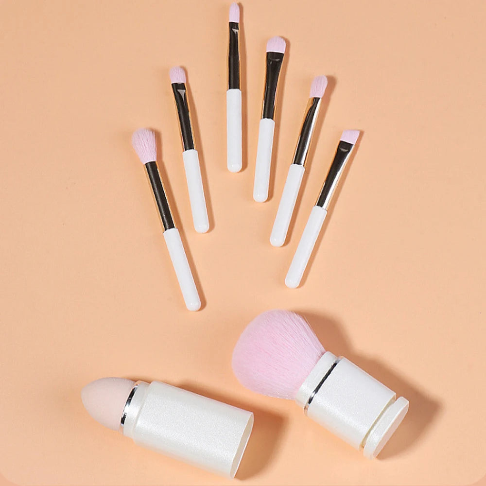 All-in-One Portable Travel Makeup Brush Set - 11