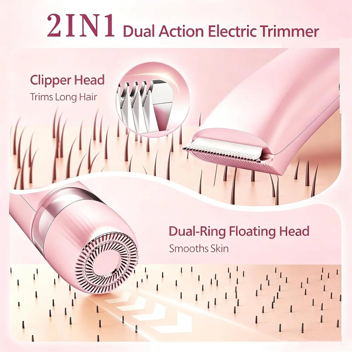 Pain-Free Waterproof 2-in-1 Electric Bikini and Body Trimmer