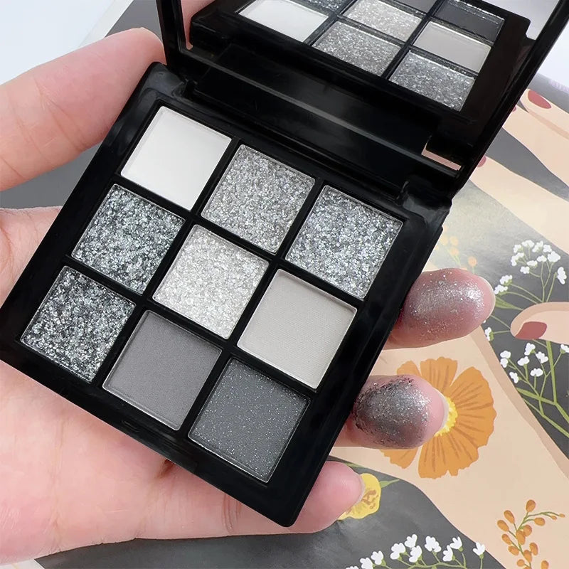 9-Color Smoky Matte and Shimmer Eyeshadow Palette