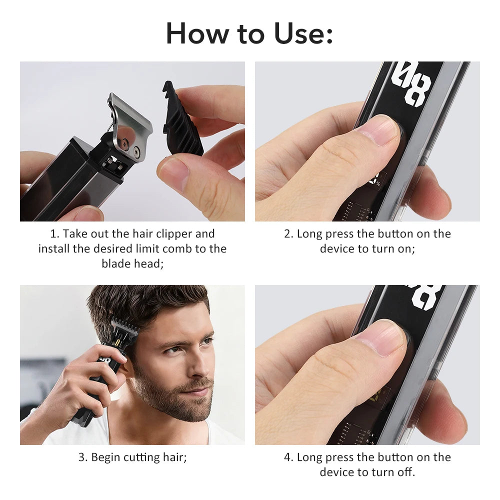 Professional Cordless Hair Trimmer and Detail Grooming Kit