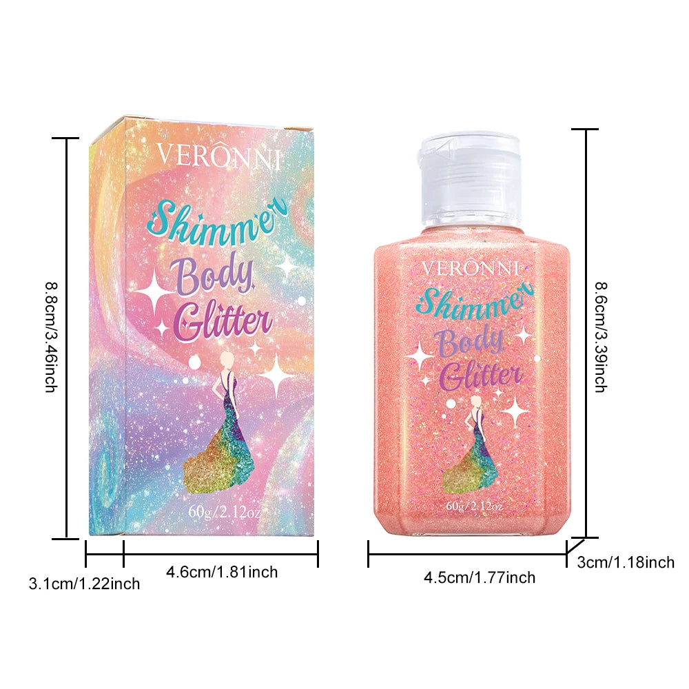 Waterproof Body Shimmer Glitter Gel for Face and Body