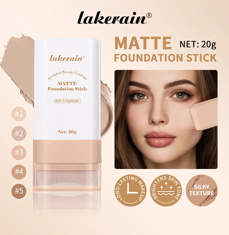 Matte Foundation Stick with Built-in Blending Brush - 7