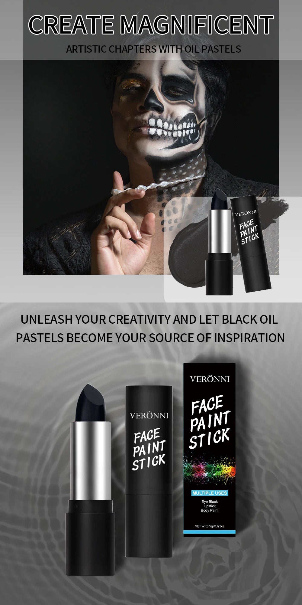 Waterproof Face and Body Paint Sticks for Cosplay and Parties
