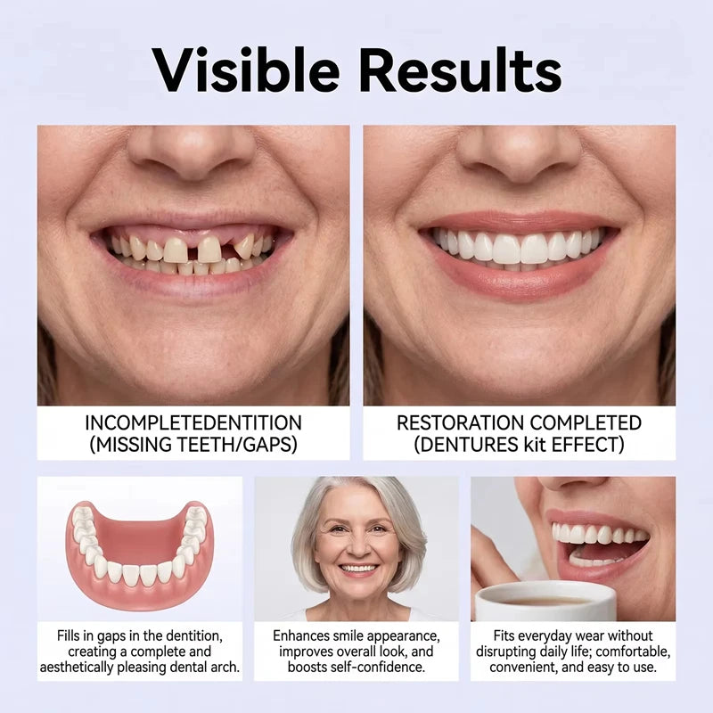 Comfortable Silicone Denture Set for Instant Smile Transformation - 13
