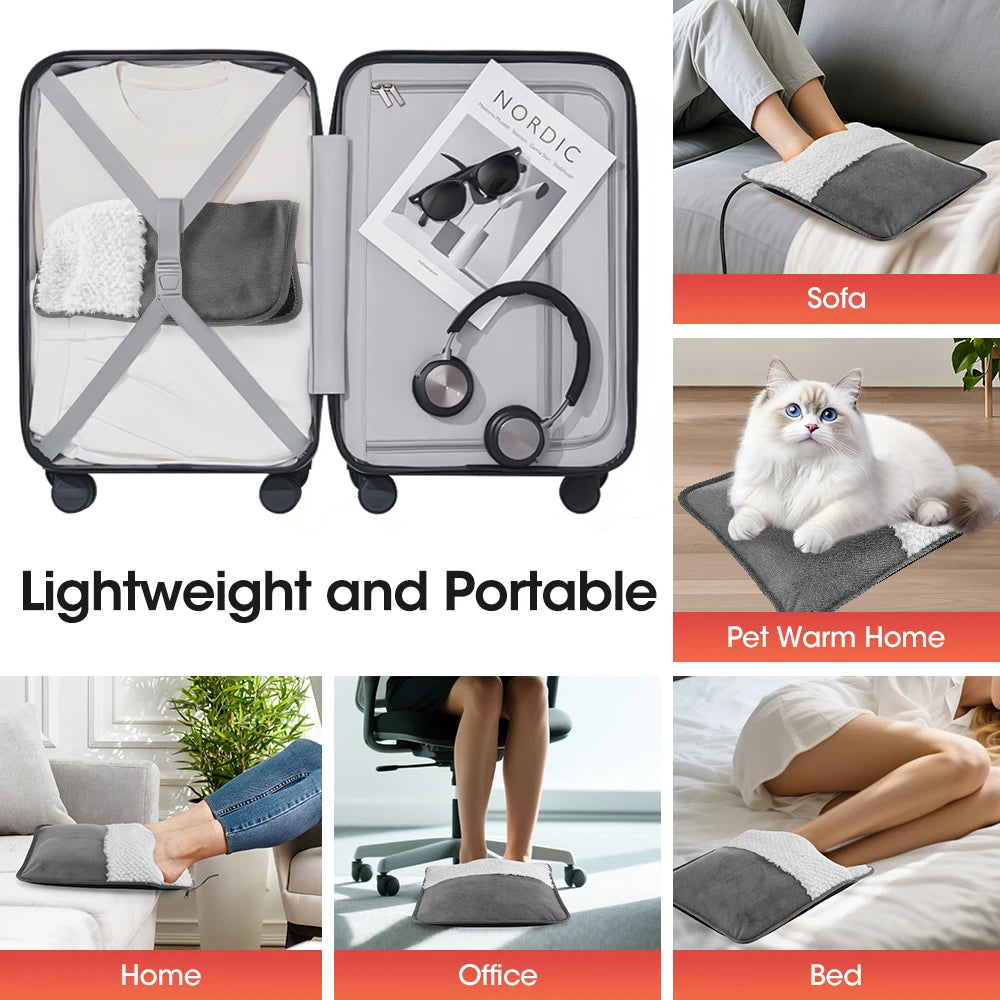 USB Electric Heated Foot Warmer for Home and Office - 12