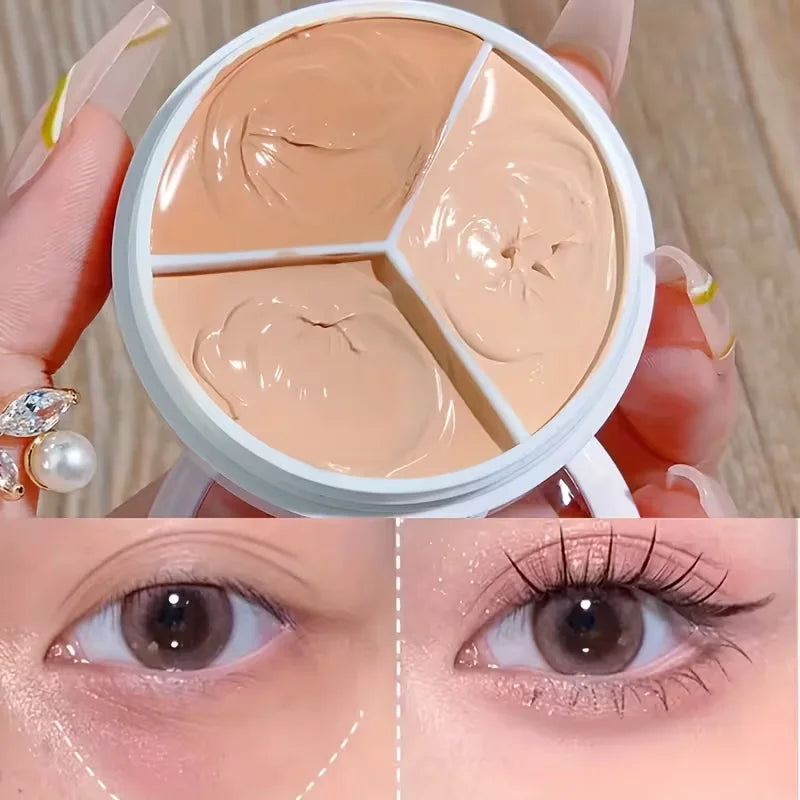 3-Color Cream Concealer Palette for Flawless Coverage